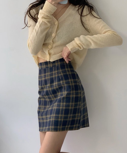 urge：（アージコロン ）の「【URGE：】 チェック柄 台形 ミニスカート（スカート・レディース・ネイビー/ブラック/レッド・SMALL/MEDIUM/LARGE）」の6枚目の写真