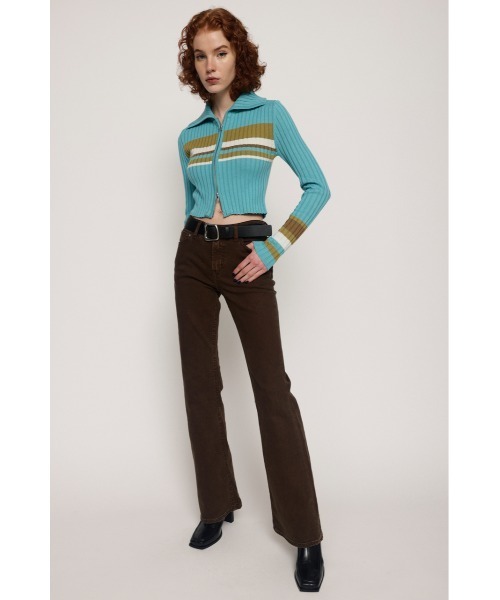 SLY（スライ）の「ZIP UP KNIT TOPS ジップアップ ニット