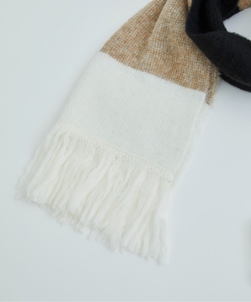 LiNoH(リノー)の「ALPACA MULTI COLOR MUFFLER(マフラー・メンズ・グリーン/グレイッシュベージュ/ブルー・FREE)」の5枚目の写真