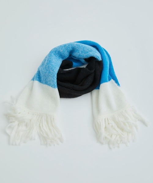 LiNoH(リノー)の「ALPACA MULTI COLOR MUFFLER(マフラー・メンズ・グリーン/グレイッシュベージュ/ブルー・FREE)」の10枚目の写真