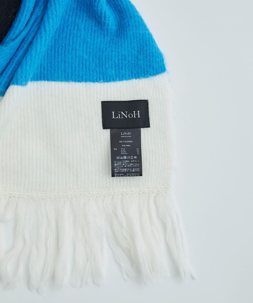 LiNoH(リノー)の「ALPACA MULTI COLOR MUFFLER(マフラー・メンズ・グリーン/グレイッシュベージュ/ブルー・FREE)」の12枚目の写真