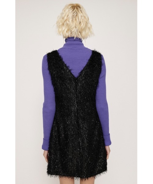 CFCL グリッターミニワンピース ネイビー SLY（スライ）の「SHAGGY GLITTER MINI OP シャギー グリッター ミニ