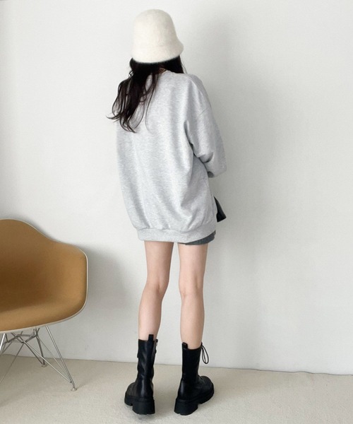 Heather（ヘザー）の「裏毛ロゴチュニックスウェット 180910