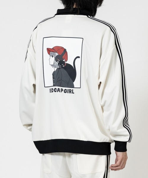 Red Cap Girl（レッドキャプガール）の「【a-r】〔Red Cap Girl/レッドキャップガール〕サイドライン RCGバックプリント トラックジャケット/ジャージ（ジャージ・レディース・オフホワイト/ネイビー/ブラック/ネイビー系/ブラック系その他/アイボリー/ホワイト系その他/ブラック系その他2/グリーン/ワイン/ブラック系1/ブラック系2/チャコールグレー/ホワイト系1/ネイビー系1/ブラック系3/ホワイト系3/グレー系3・X-LARGE/MEDIUM/LARGE）」の6枚目の写真