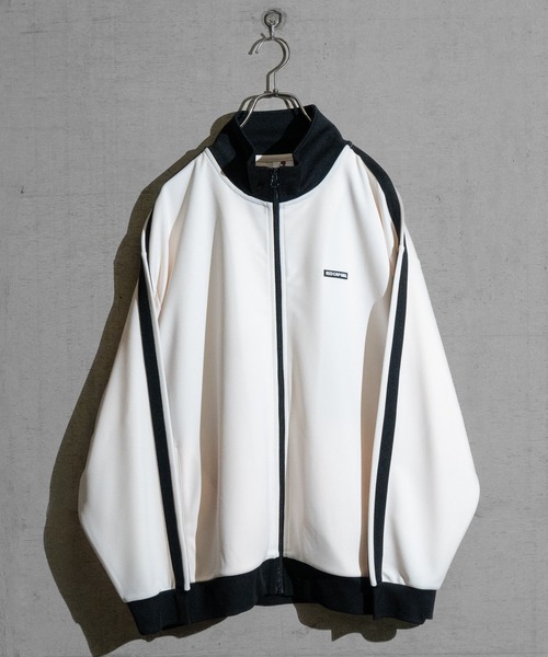 カズちん FILA ジップアップジャケット レッド/アイボリー FILA高身長 ライトリップ×裏フリースジャケット（UVカット