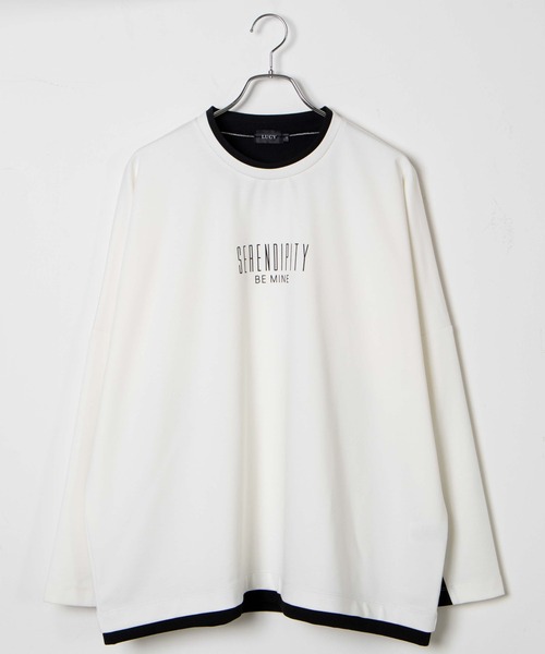 LUCY(ルーシー)の「LUCY/ドルマンポンチ レイヤードプルオーバー(スウェット・メンズ・ホワイト/ダークグレー・MEDIUM/LARGE)」の13枚目の写真