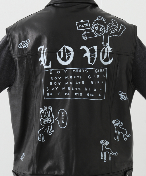 DAIRIKU Boy meets Girl ブラック レザー ベスト DAIRIKU Boy meets Girl ブラック レザー ベスト