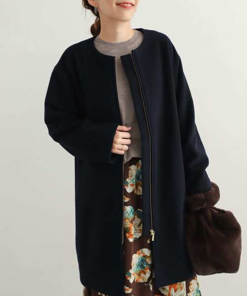 新品未使用NAVY ウールノーカラーミドルコート　アーバンリサーチドアーズ 楽天市場】ウールノーカラーミドルコート／アーバンリサーチ ドアーズ