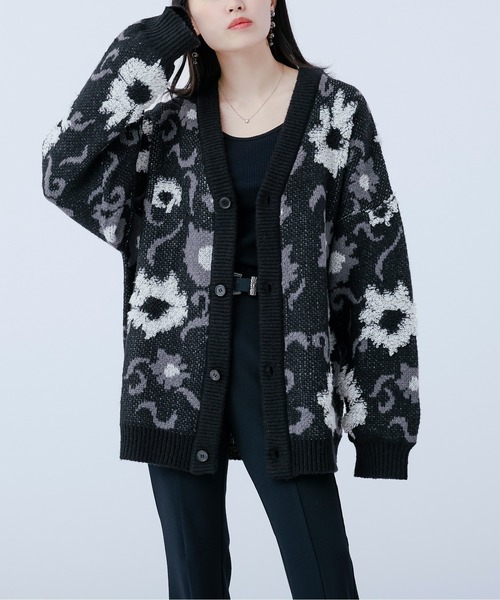 Ellno Loset（エルノロゼット）の「フラワーループカーディガン（カーディガン/ボレロ・メンズ・グリーン/ブラック/ブルー・MEDIUM/LARGE）」の2枚目の写真