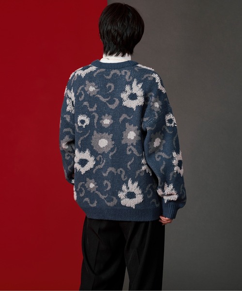 Ellno Loset（エルノロゼット）の「フラワーループカーディガン（カーディガン/ボレロ・メンズ・グリーン/ブラック/ブルー・MEDIUM/LARGE）」の18枚目の写真