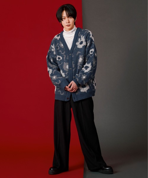 Ellno Loset（エルノロゼット）の「フラワーループカーディガン（カーディガン/ボレロ・メンズ・グリーン/ブラック/ブルー・MEDIUM/LARGE）」の20枚目の写真