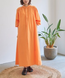 titivate | バンドカラーボリュームギャザーワンピース(シャツワンピース)