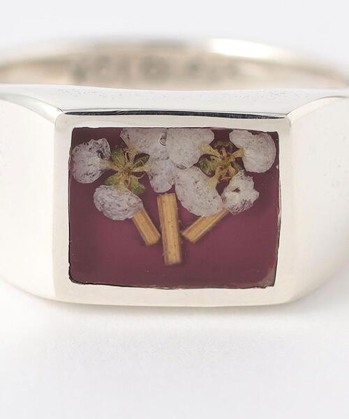 指輪・リング XOLO SignetRing with  Purple Flower XOLO SignetRing with Royal Purple Flower Signet Ring with Royal