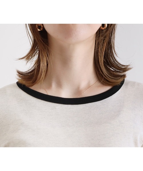 reca（レカ）の「バイカラーインナーTシャツ（Tシャツ/カットソー・レディース・モカ/オートミール/ブラック/ホワイト系/ブラウン系・FREE）」の15枚目の写真