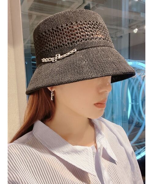 GYDA（ジェイダ）の「GGチェーン付きカゴバケットHAT（ハット・レディース・ベージュ/ブラック・FREE）」の14枚目の写真