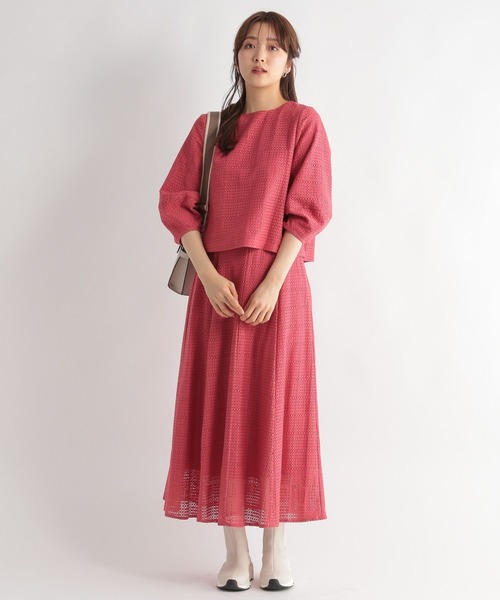 Andemiu（アンデミュウ）の「【セットアップ対応】コウシレースフレアスカート187583（スカート・レディース・ブラック/アイボリー/ピンク・FREE）」の6枚目の写真