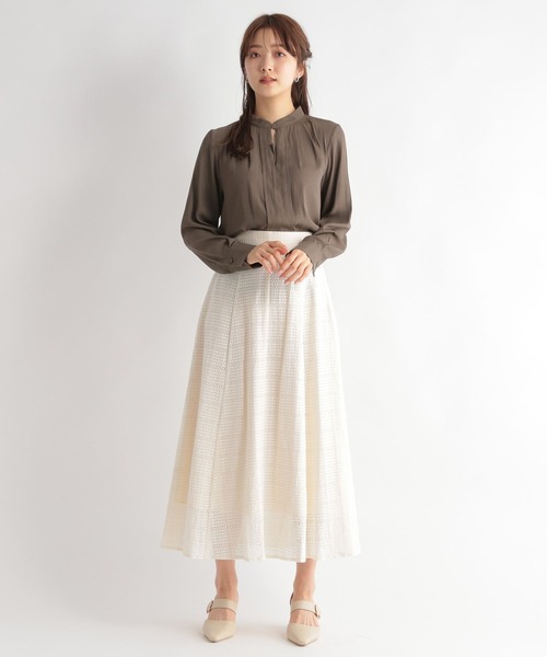 Andemiu（アンデミュウ）の「【セットアップ対応】コウシレースフレアスカート187583（スカート・レディース・ブラック/アイボリー/ピンク・FREE）」の9枚目の写真