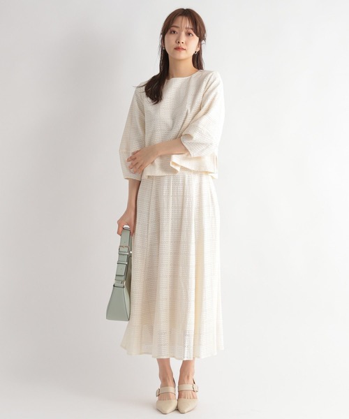 Andemiu（アンデミュウ）の「【セットアップ対応】コウシレースフレアスカート187583（スカート・レディース・ブラック/アイボリー/ピンク・FREE）」の14枚目の写真