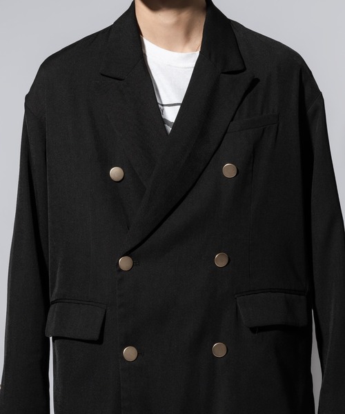 【KNUTH MARF】黒 テーラードジャケット オーバーサイズ Knuth Marf - -high-end- 2way jacket outer(unisex) / 2ウェイ