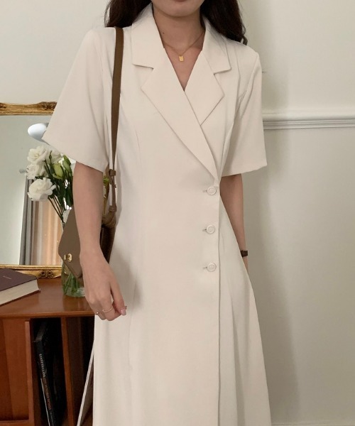 N.s(エヌドットエス)の「開襟カシュクールロングワンピース(ワンピース・レディース・ベージュ/ブラウン/ブラック・FREE)」の16枚目の写真