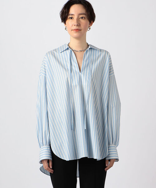 NOLLEY’S（ノーリーズ）の「タイプライタースキッパーシャツ（シャツ/ブラウス・レディース・ホワイト/ブルー系その他3・FREE）」の5枚目の写真