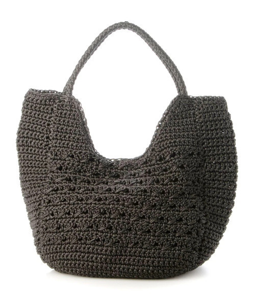 cache cache（カシュ カシュ）の「カシュカシュ cachecache / 柄編みラウンドトート（かごバッグ・レディース・ブラック/グリーン/ベージュ系その他・FREE）」の19枚目の写真