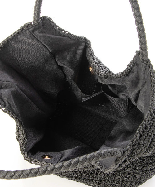 cache cache（カシュ カシュ）の「カシュカシュ cachecache / 柄編みラウンドトート（かごバッグ・レディース・ブラック/グリーン/ベージュ系その他・FREE）」の16枚目の写真