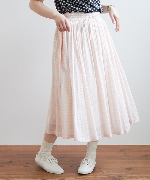bulle de savon（ビュルデサボン）の「○papillio×gingham ギャザー
