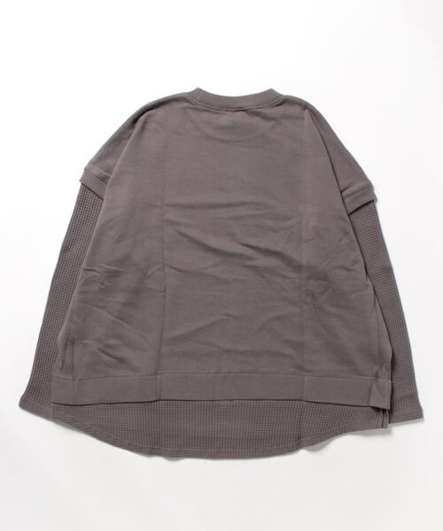 Ocean Pacific(オーシャンパシフィック)の「【OP:オーピー】レディースレイヤード風デザインTシャツ(Tシャツ/カットソー・レディース・チャコール/オレンジ/アイボリー・MEDIUM/LARGE)」の4枚目の写真