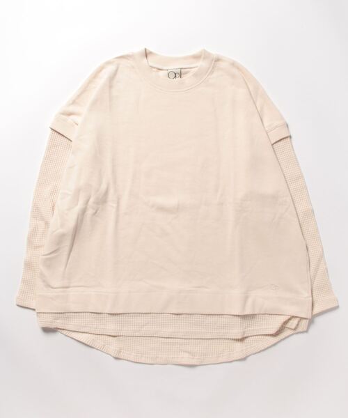 Ocean Pacific(オーシャンパシフィック)の「【OP:オーピー】レディースレイヤード風デザインTシャツ(Tシャツ/カットソー・レディース・チャコール/オレンジ/アイボリー・MEDIUM/LARGE)」の7枚目の写真