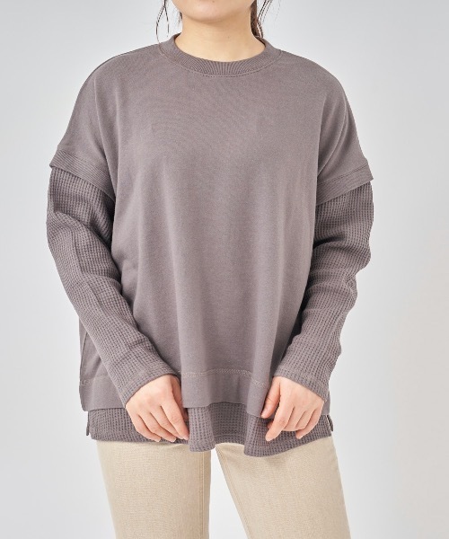 Ocean Pacific(オーシャンパシフィック)の「【OP:オーピー】レディースレイヤード風デザインTシャツ(Tシャツ/カットソー・レディース・チャコール/オレンジ/アイボリー・MEDIUM/LARGE)」の22枚目の写真