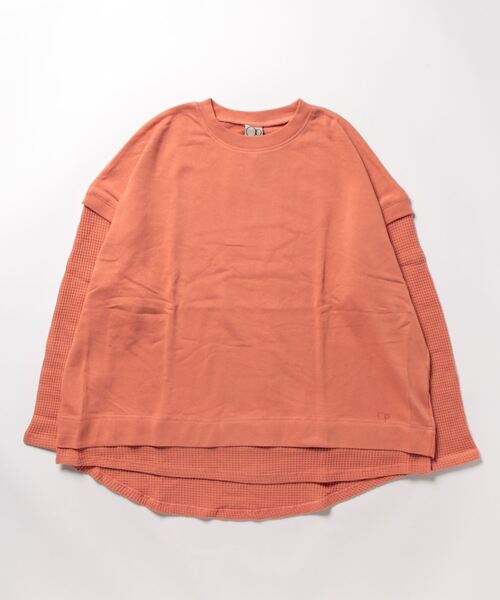 Ocean Pacific(オーシャンパシフィック)の「【OP:オーピー】レディースレイヤード風デザインTシャツ(Tシャツ/カットソー・レディース・チャコール/オレンジ/アイボリー・MEDIUM/LARGE)」の5枚目の写真