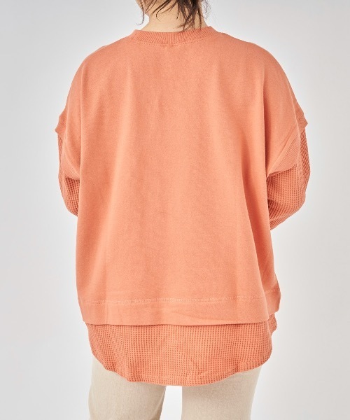 Ocean Pacific(オーシャンパシフィック)の「【OP:オーピー】レディースレイヤード風デザインTシャツ(Tシャツ/カットソー・レディース・チャコール/オレンジ/アイボリー・MEDIUM/LARGE)」の10枚目の写真