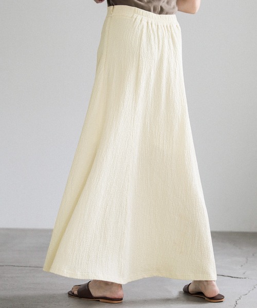 select MOCA（セレクトモカ）の「シャーリングフレアスカート（スカート・レディース・アイボリー/ブラック・FREE）」の9枚目の写真