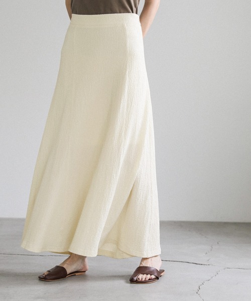select MOCA（セレクトモカ）の「シャーリングフレアスカート（スカート・レディース・アイボリー/ブラック・FREE）」の5枚目の写真