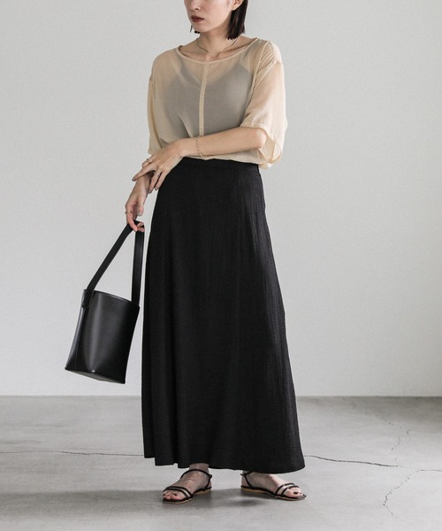 select MOCA（セレクトモカ）の「シャーリングフレアスカート（スカート・レディース・アイボリー/ブラック・FREE）」の15枚目の写真