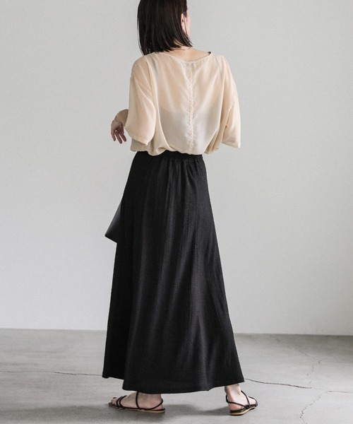 select MOCA（セレクトモカ）の「シャーリングフレアスカート（スカート・レディース・アイボリー/ブラック・FREE）」の19枚目の写真