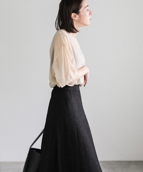 select MOCA（セレクトモカ）の「シャーリングフレアスカート（スカート・レディース・アイボリー/ブラック・FREE）」の16枚目の写真