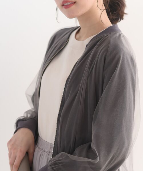 rps（アールピーエス）の「チュールギャザーブルゾン（ブルゾン・レディース・ブラック/グレー/グレイッシュベージュ・フリー）」の11枚目の写真