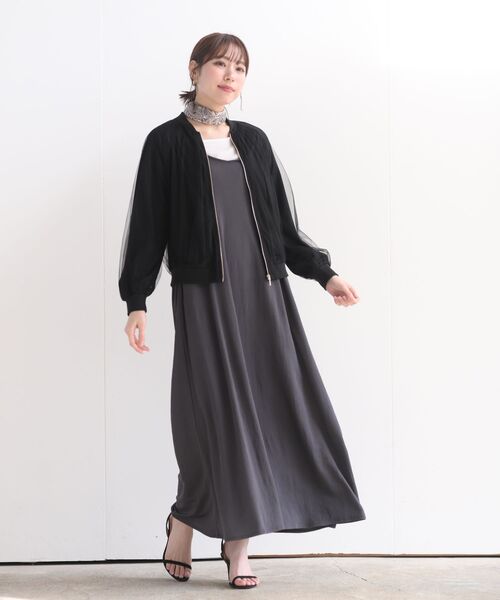 rps（アールピーエス）の「チュールギャザーブルゾン（ブルゾン・レディース・ブラック/グレー/グレイッシュベージュ・フリー）」の8枚目の写真