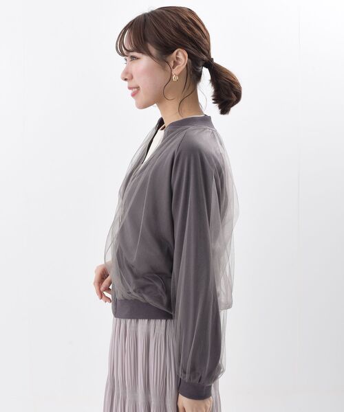 rps（アールピーエス）の「チュールギャザーブルゾン（ブルゾン・レディース・ブラック/グレー/グレイッシュベージュ・フリー）」の10枚目の写真