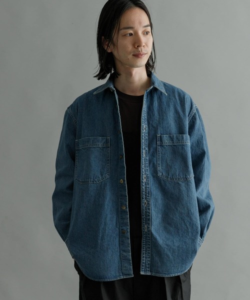 URBAN RESEARCH（アーバンリサーチ）の「JELT DENIMワークシャツ #CORKY（シャツ/ブラウス・メンズ・ライトインディゴブルー・MEDIUM/LARGE）」の7枚目の写真