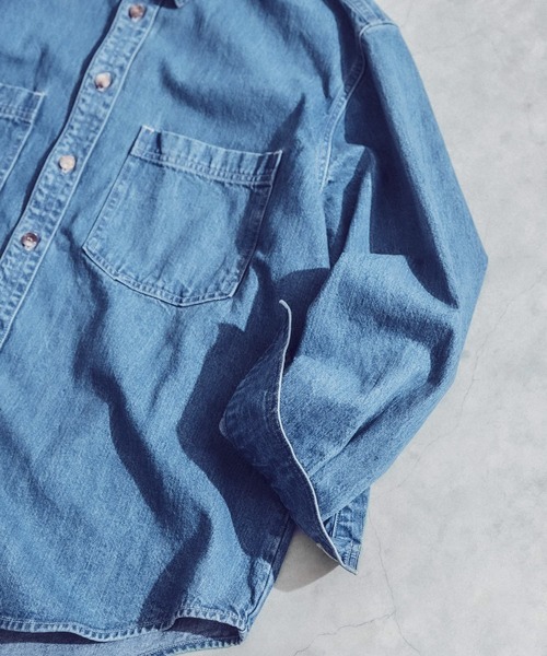 URBAN RESEARCH（アーバンリサーチ）の「JELT DENIMワークシャツ #CORKY（シャツ/ブラウス・メンズ・ライトインディゴブルー・MEDIUM/LARGE）」の15枚目の写真