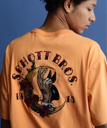 schott（ショット）の「Schott/ショット/SS T-SHIRT "SOUVENIR EMBROIDERED"/スーベニア刺繍 Tシャツ（Tシャツ/カットソー・メンズ）」