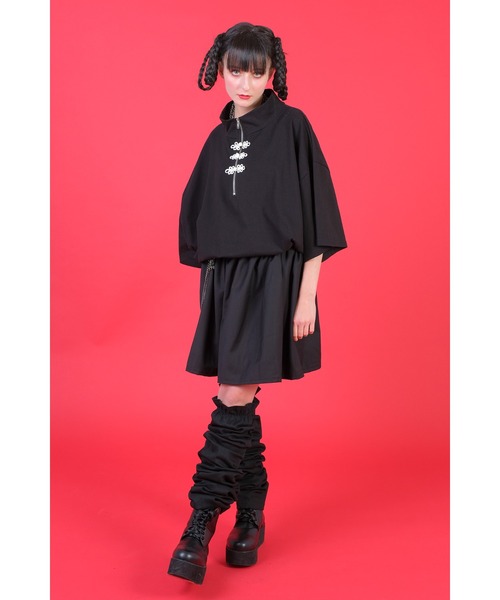 ankoROCK(アンコロック)の「チャイナボタンハーフジップTシャツ -オーバーサイズ-(Tシャツ/カットソー・レディース・A・ONE SIZE)」の5枚目の写真