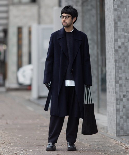 ウール/カシミヤ ダブルフェイス ビーバー ベルテッド ダブル ブレステッド コート/ W/CA DOUBLE FACE BEAVER BELTED DOUBLE BREASTED COAT（トレンチコート）｜ATTACHMENT（アタッチメント）