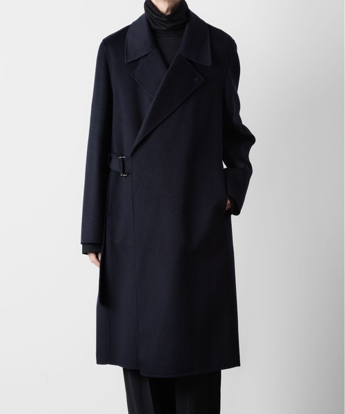 ウール/カシミヤ ダブルフェイス ビーバー ベルテッド ダブル ブレステッド コート/ W/CA DOUBLE FACE BEAVER BELTED DOUBLE BREASTED COAT（トレンチコート）｜ATTACHMENT（アタッチメント）