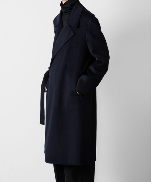 ウール/カシミヤ ダブルフェイス ビーバー ベルテッド ダブル ブレステッド コート/ W/CA DOUBLE FACE BEAVER BELTED DOUBLE BREASTED COAT（トレンチコート）｜ATTACHMENT（アタッチメント）