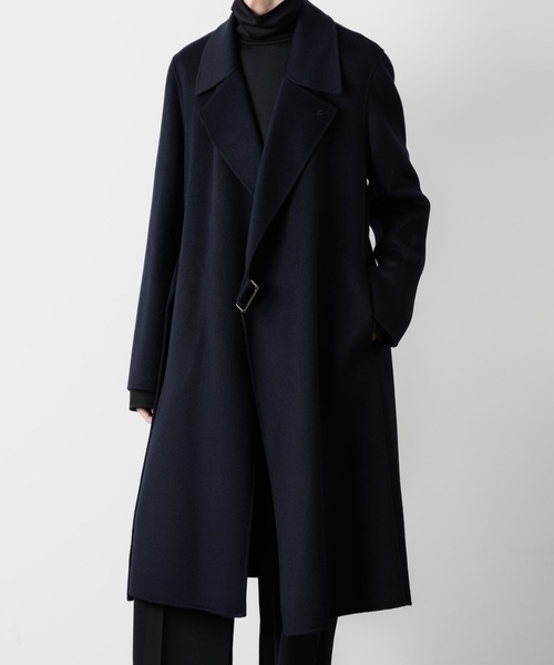 ウール/カシミヤ ダブルフェイス ビーバー ベルテッド ダブル ブレステッド コート/ W/CA DOUBLE FACE BEAVER BELTED DOUBLE BREASTED COAT（トレンチコート）｜ATTACHMENT（アタッチメント）