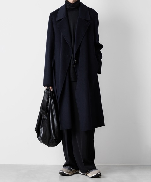 ウール/カシミヤ ダブルフェイス ビーバー ベルテッド ダブル ブレステッド コート/ W/CA DOUBLE FACE BEAVER BELTED DOUBLE BREASTED COAT（トレンチコート）｜ATTACHMENT（アタッチメント）